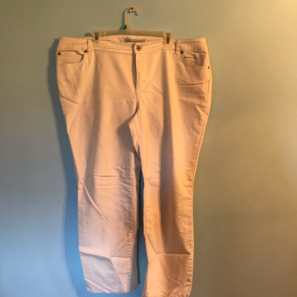 Chico’s Platinum Denim Tan Plus Size Jeans
